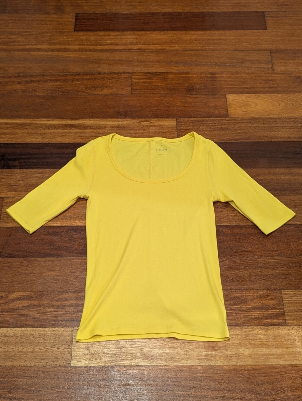 Everlane Yellow Scoop Neck Short Sleeve Top
